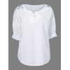 Ajouré Lace Up T-Shirt - Blanc ONE SIZE