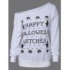 Sweat-shirt avec imprimé graphique Halloween - Blanc M