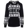 Sweatshirt à Capuche Avec Poche Avant Motif Géométrique - Blanc et Noir 2XL