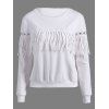 Découpez Out frangée Sweatshirt - Blanc M