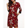 Blossom Imprimer Side Slit cheongsam robe - Rouge XL