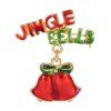 Broche de Noël en Alliage avec Nœud et Inscription Jingle Bells - d'or 