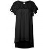 Robe D'été Tunique en Chiffon Jointive Dentelle - Noir M