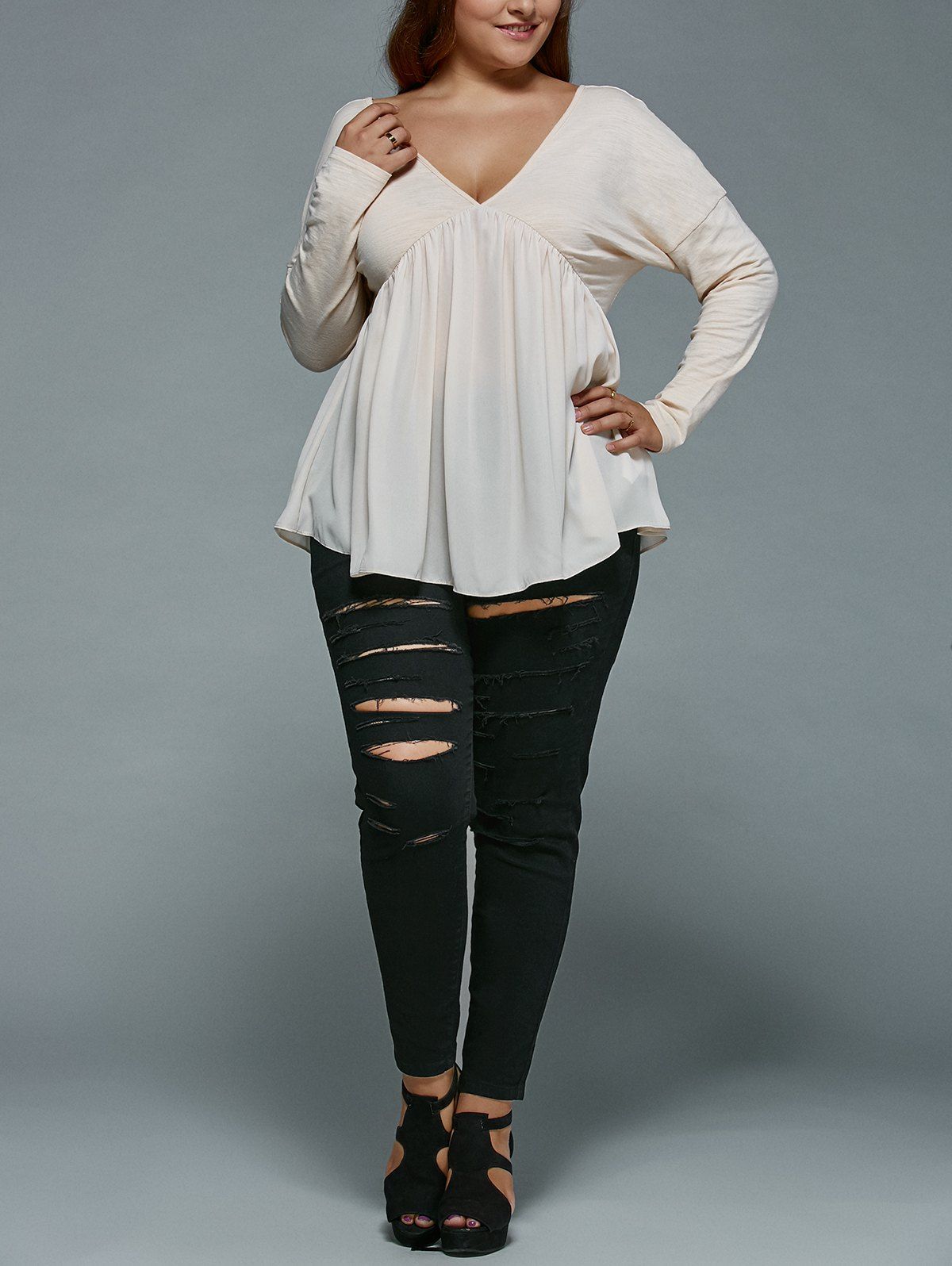 plus size distressed jeans