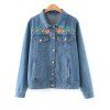 Floral brodé Veste en jean - Bleu Toile de Jean M