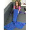 Fleurs Agrémentée tricotée Mermaid Tail Blanket - Bleu Violet 