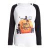 3D Imprimer Raglan T-shirt manches Halloween - Blanc et Noir 4XL