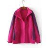 Plus Size Jacket flocage Hooded - Rouge Rose 4XL