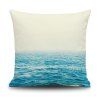 Motif Sweet Home Decor Ocean Square Pillow Case - Bleu et Blanc 