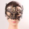 Mystical Half Face Lace Hollow Out Butterfly Rhinestone Masquerade Masks - BLACK 