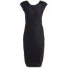 Robe Moulante Texturée Rayée Ombrée Extensible - Noir XL
