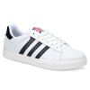 Lace-Up Color Splicing Striped Pattern Casual Shoes - Blanc 41