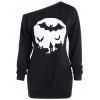 Bat Imprimer une épaule Sweatshirt - Noir XL