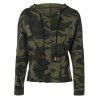 Street Wear Motif Pocket Drawstring Camouflage T-shirt à capuche - Vert Armée S