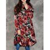 Floral Texture Imprimer Quilted Robe - Rouge 2XL