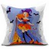 Sofa Cushion Halloween Cartoon Fille Imprimé Doux Taie - multicolore 