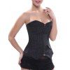 Sexy Back Lace-Up Striped Zippered Corset - Noir S