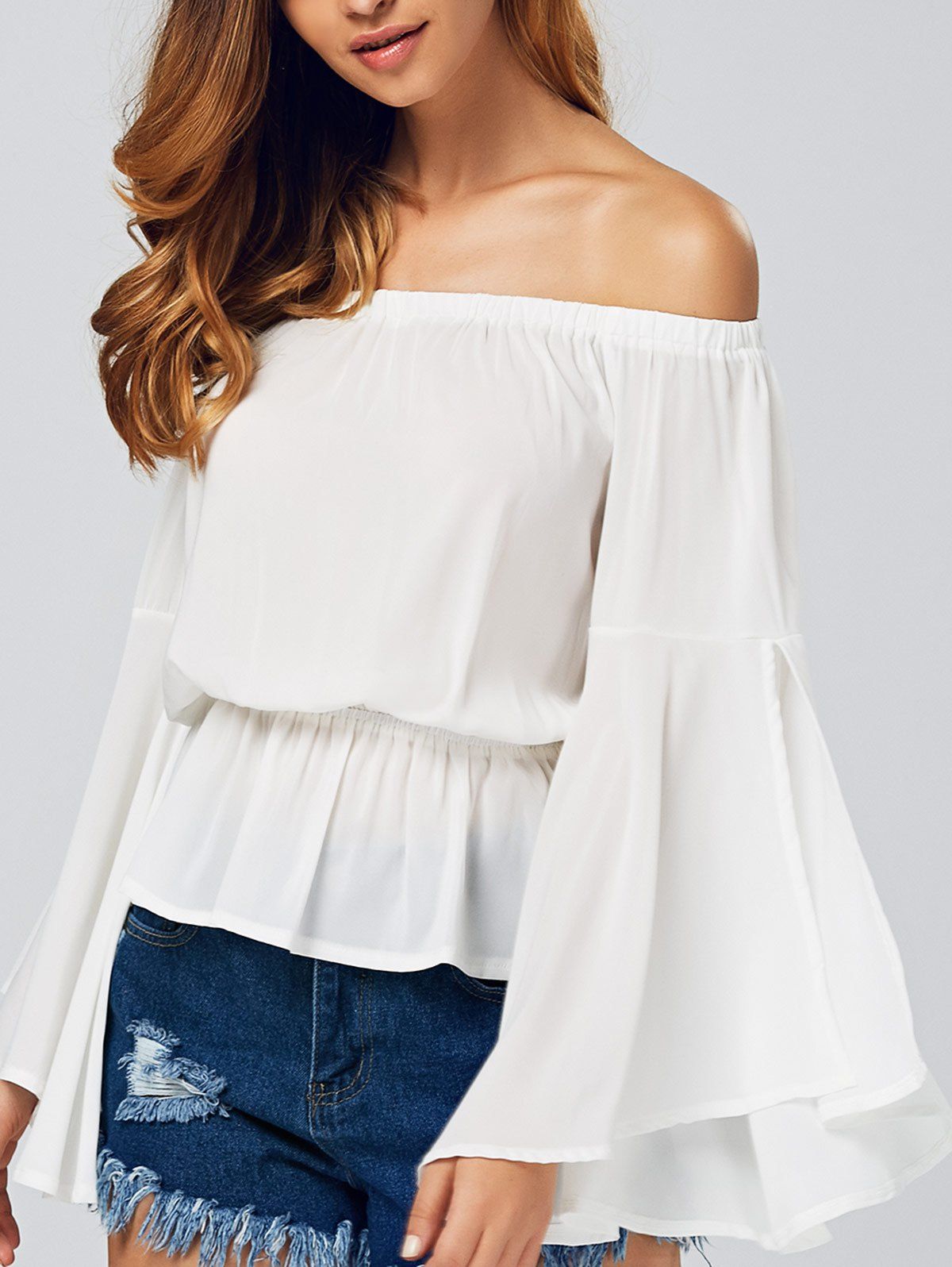 off shoulder blouse outfit