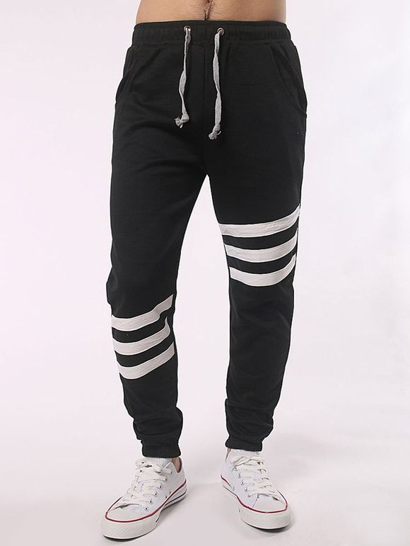 Pantalon de jogging avec rayures - Noir 3XL