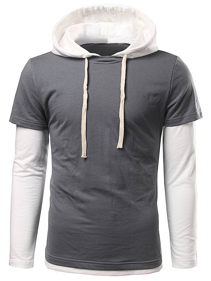 

Insert Long Sleeve Drawstring Hoodie, Gray