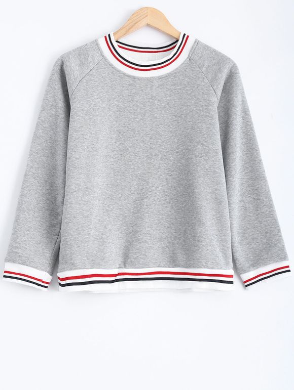Striped flocage ample Sweatshirt - Gris L