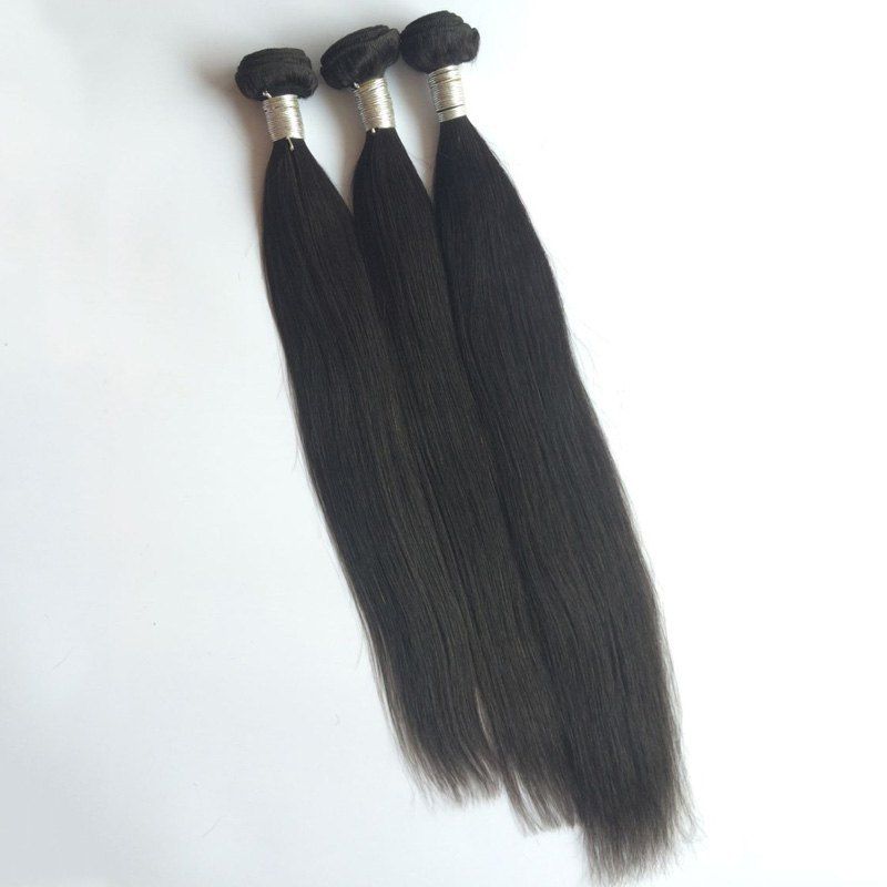 

3 Pcs Pure Color 5A Remy Natural Straight Indian Hair Weaves, Black