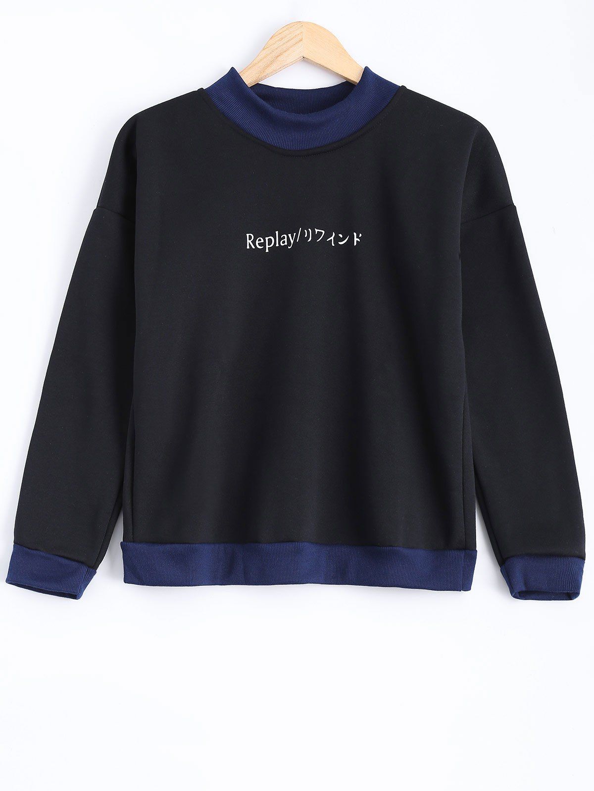 Black Replay Tropical Logo Crew-Neck Mens T-Shirt