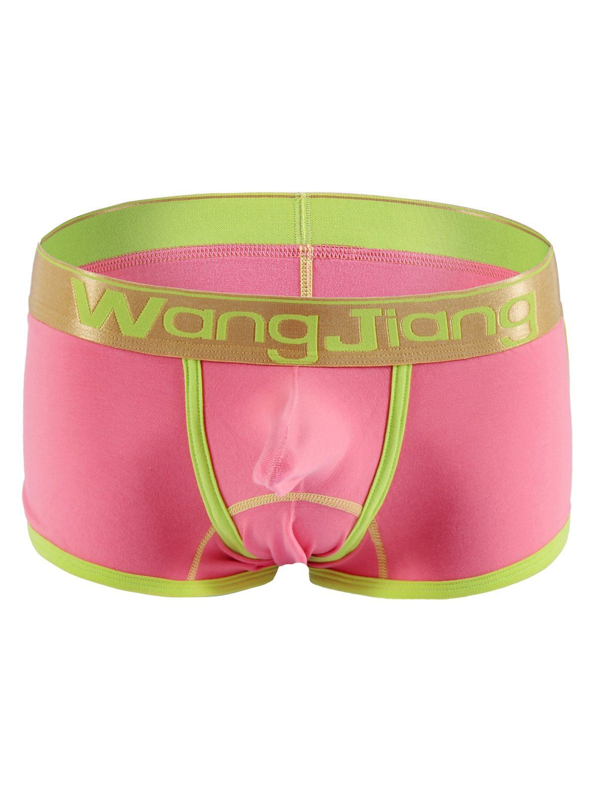 

Color Splicing Trimmed Boxer Briefs, Pink