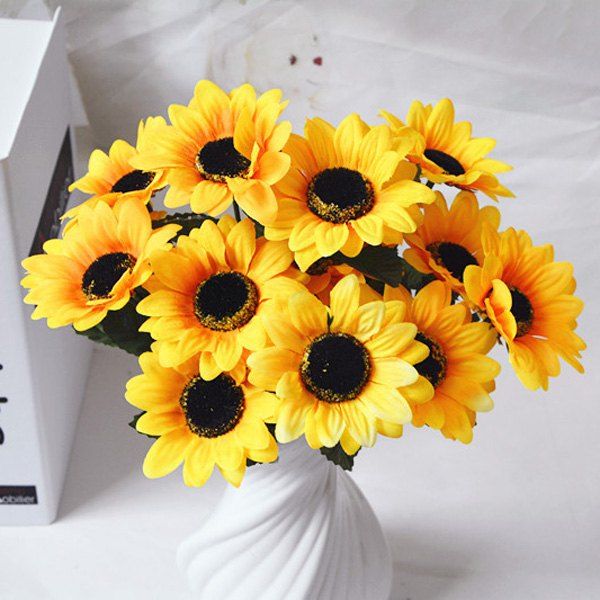 

Country Style Home Decor Artificial Sunflower, Yellow