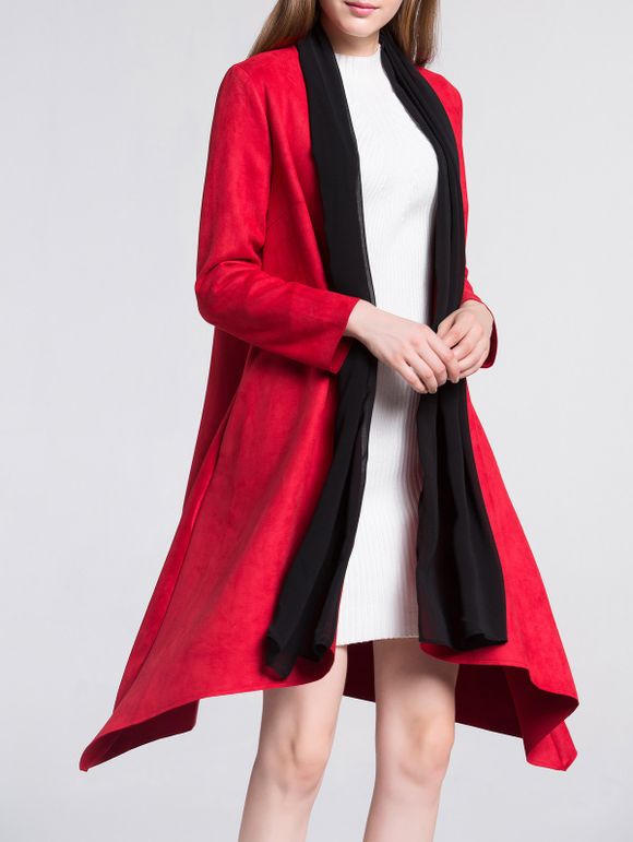 Manteau soie Spliced ​​Suede - Rouge ONE SIZE