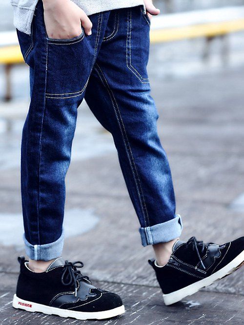 Hétéro Couleur Dark Wash Jeans - Bleu profond 130