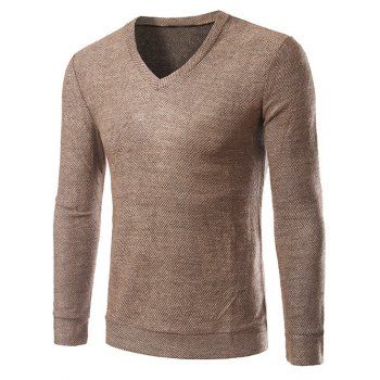 Long Sleeve V-Neck Knitting Sweater