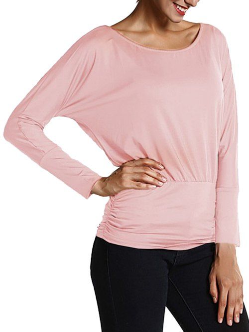 

Ruched Dolman Sleeve Blouse, Pink