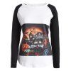 T-shirt Halloween Manches Raglan et Imprimé Tribal - Blanc 3XL