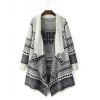 Motif tribal Cardigan en maille - Blanc Cassé ONE SIZE