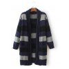 Striped Ouvert Cardigan - Cadetblue ONE SIZE