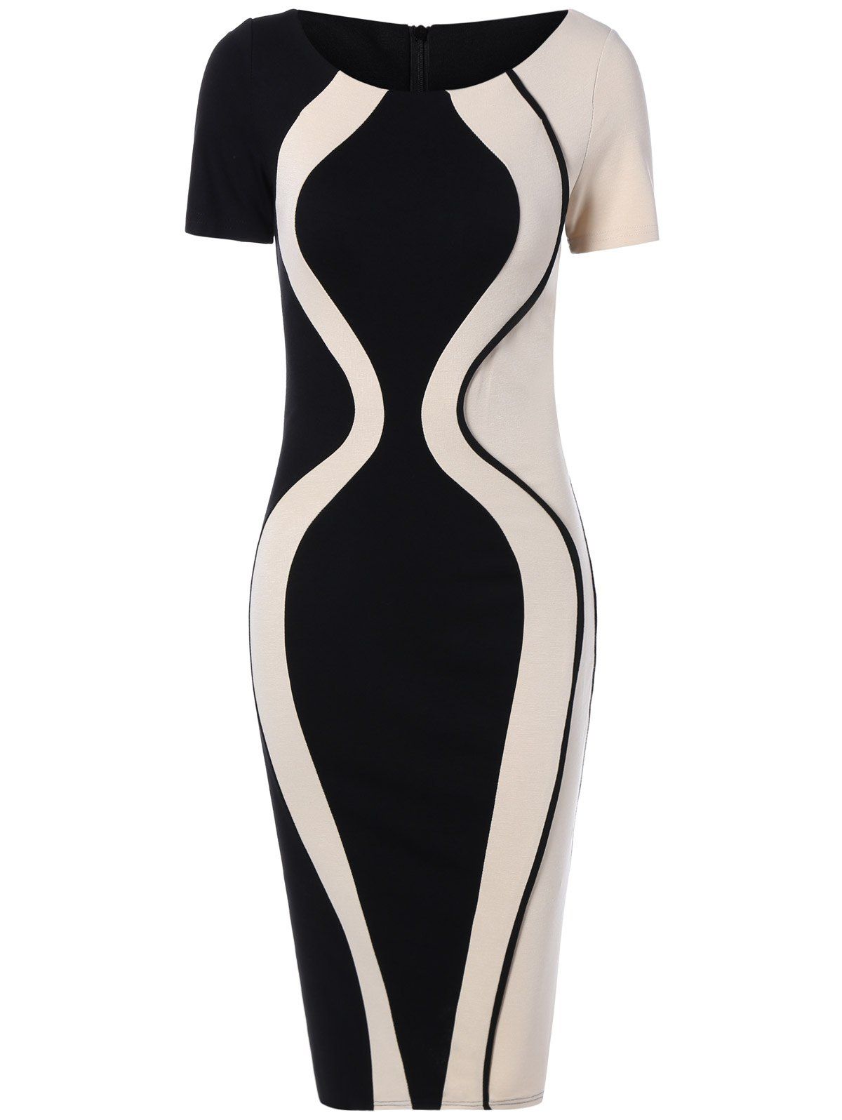 

Slimming Knee-Length Work Dress, Black