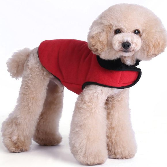 Épaississement doux Nap hiver Veste chaude Vêtements Puppy Coat - Rouge M