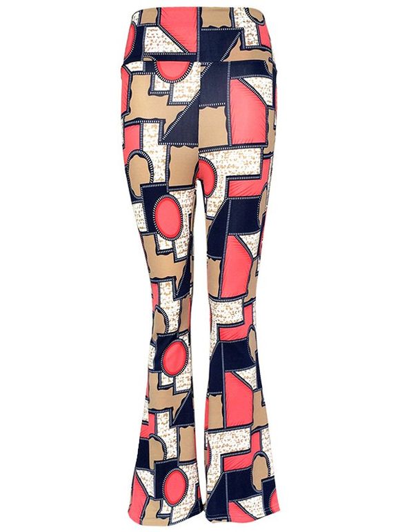 Taille haute géométriques Pantalon large - multicolore L