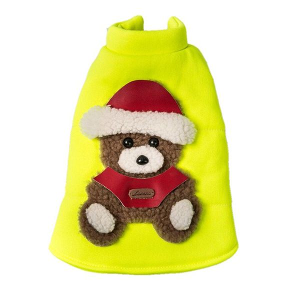 Doux Nap Little Bear Fluorescent Veste d'hiver chauds Vêtements Puppy Noël - Jaune S