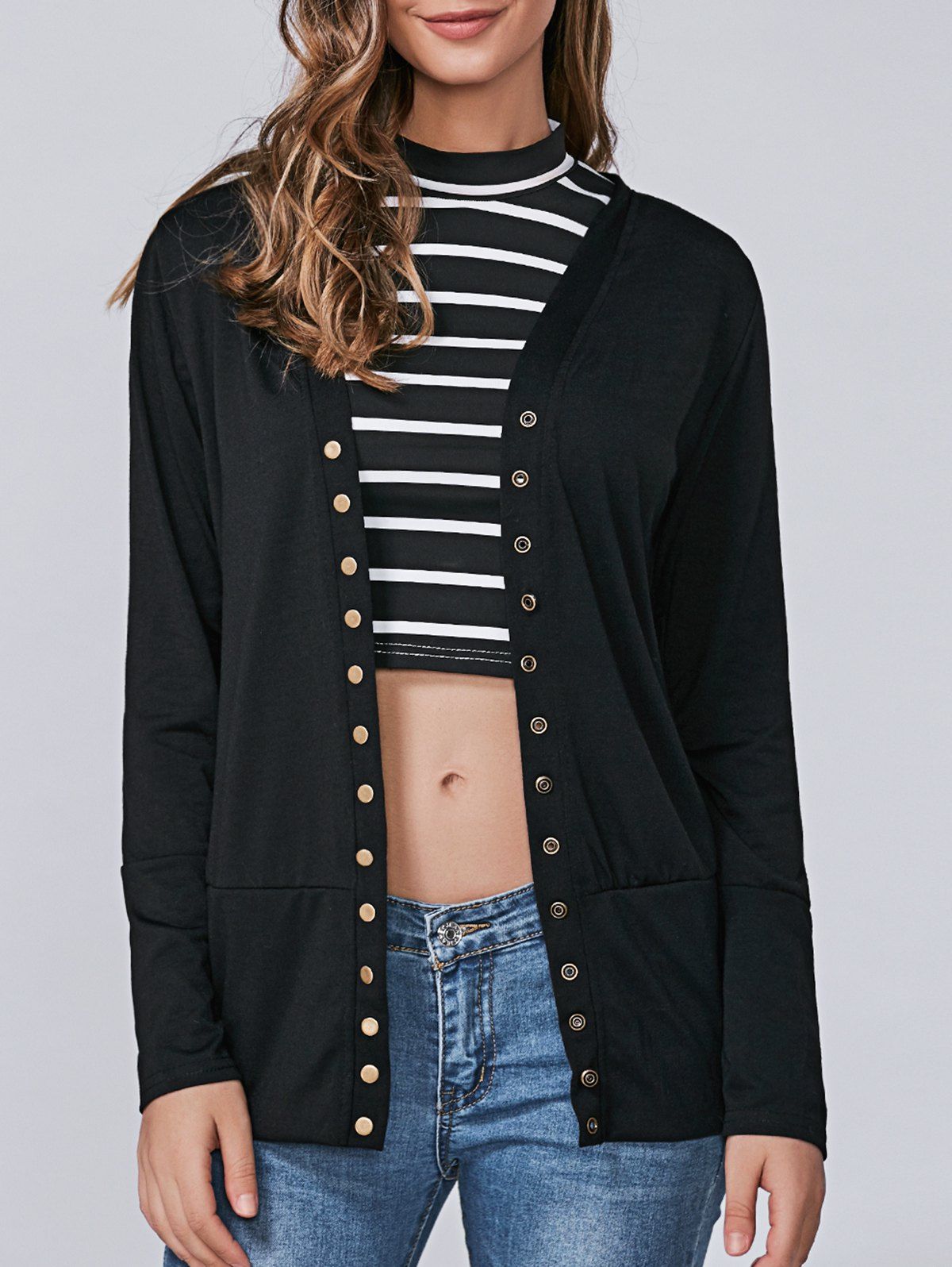 

Button Design Coat, Black