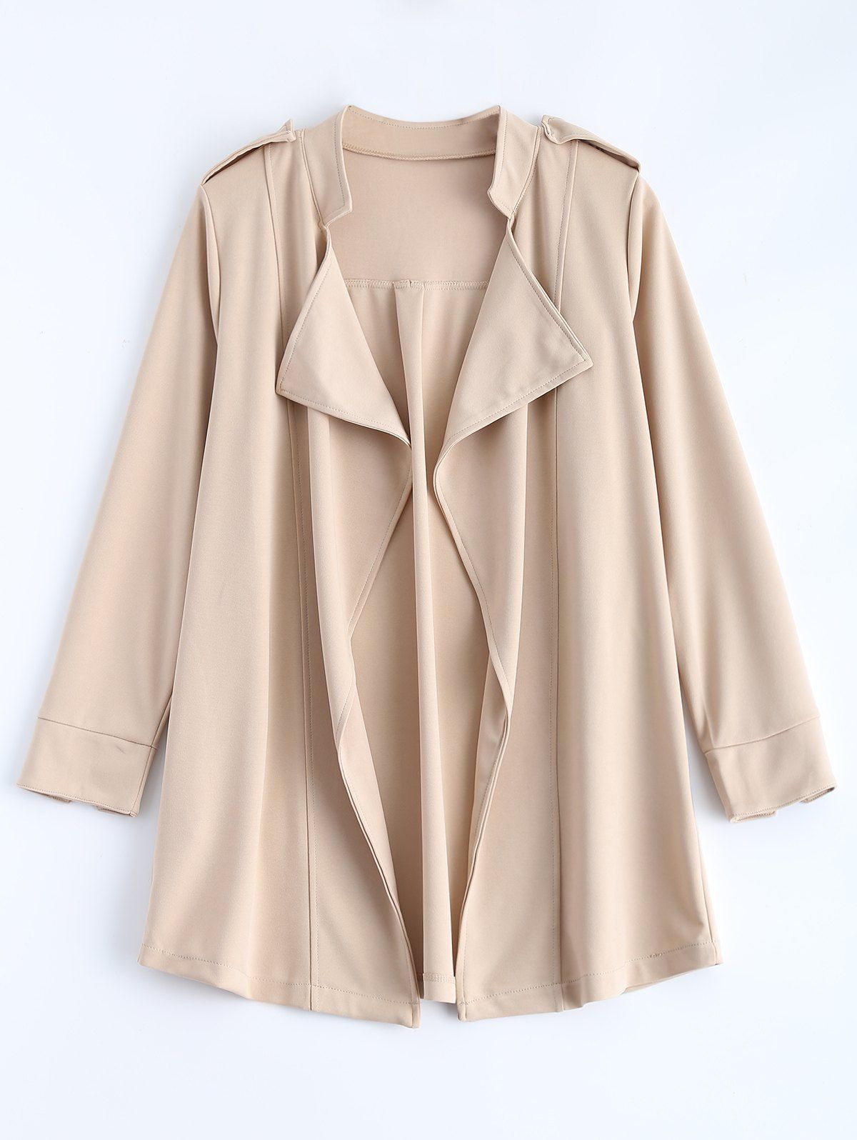 

Drape Front Epaulet Trench Coat, Khaki