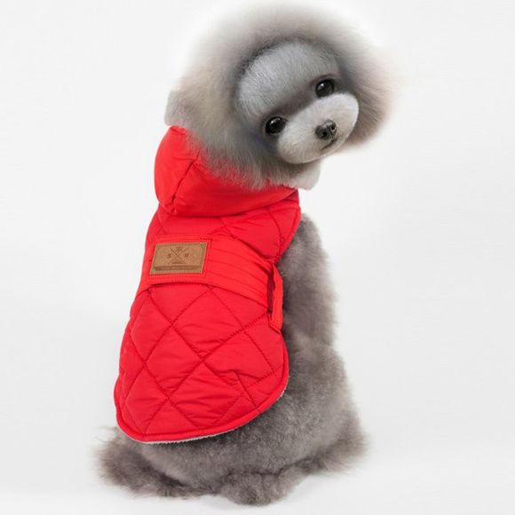 Ceinture à capuche Bas coton matelassé hiver vêtements chauds Puppy Deux Pieds - Rouge XL