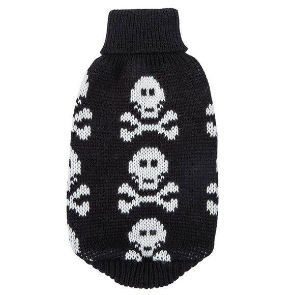 Halloween Petit Skulls en tricot crochet d'hiver Pet vêtements pour chiens - Noir XS