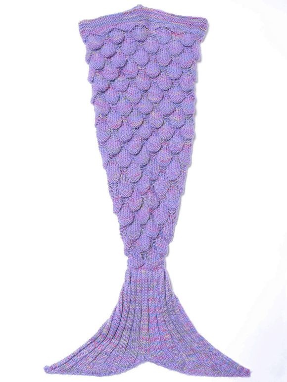 Couverture tricotée multicolore conception Sirène - Pourpre 