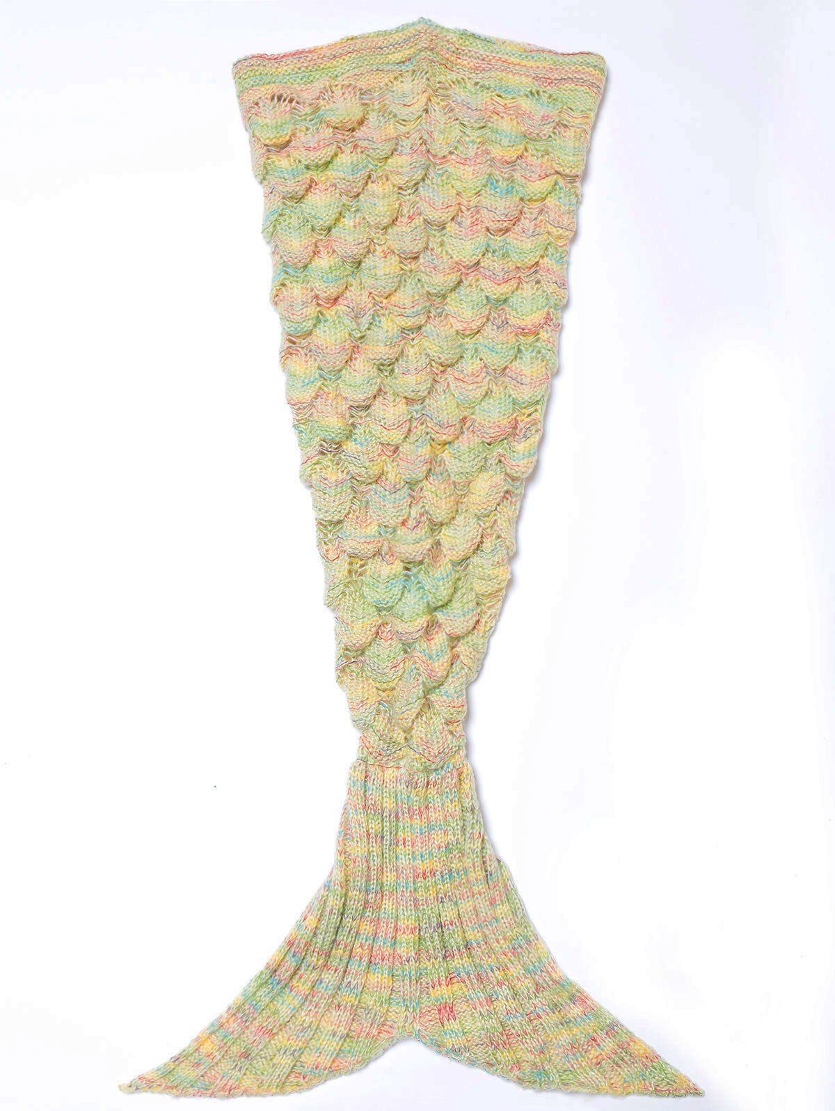 

Endearing Multicolored Knitted Strtchy Mermaid Blanket, Yellow