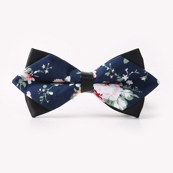

Business Suit Peony Sharp-Angled Double-Deck Bow Tie, Cadetblue