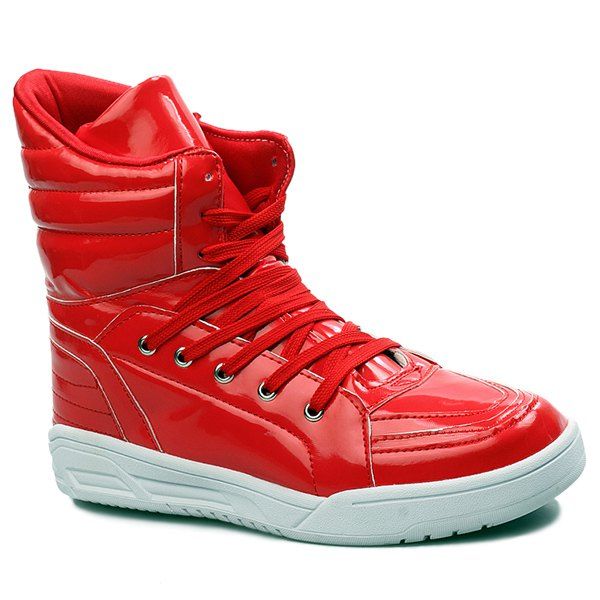

Patent Leather High Top Shoes, Red