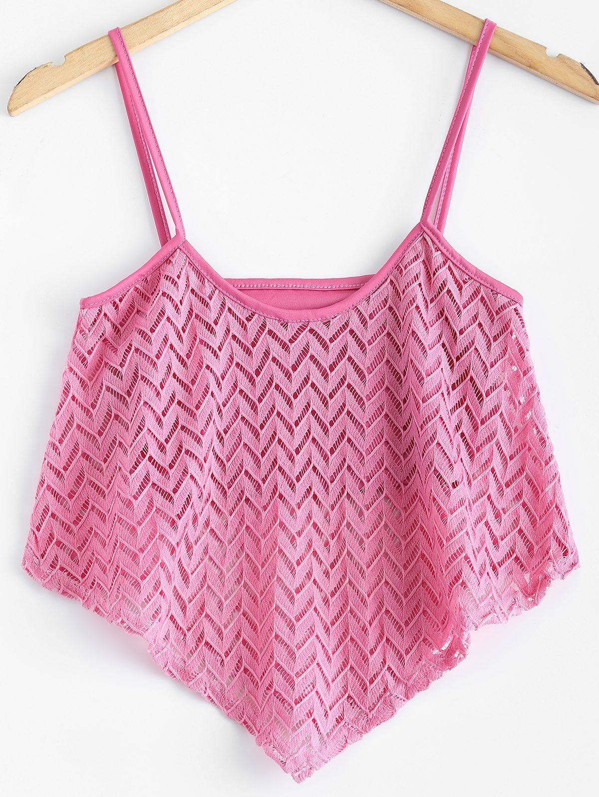 

Hollow Out Cami Top, Rose red