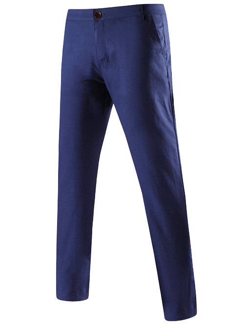 Pocket Retour moyenne hauteur Pantalons Zipper Fly Chino - Cadetblue L